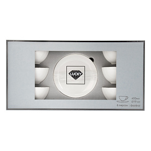 Набор чайный 12 предметов Классик с серебром фарфор 000000000001219691