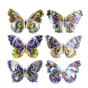 Объемные стикеры Бабочки Room Decoration, сиреневый 000000000001127314