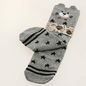 Носки женские р.36-39/23-25 LUCKY дизайн1 высокие мордочки животных 72%хлопок/26%полиэстер 000000000001187744