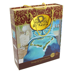 Комплект постельного белья 2спальное DE'NASTIA Сатин 3D Лагуна Наволочки 2шт ПУ C010383 000000000001116691