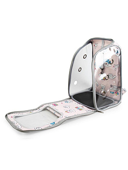 Переноска-рюкзак для животных 30х45х25см с окном большим карманом микс полиэстер 000000000001229103