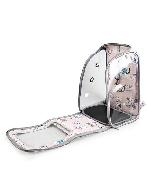 Переноска-рюкзак для животных 30х45х25см с окном большим карманом микс полиэстер 000000000001229103