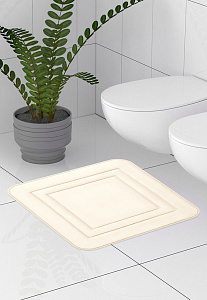 Коврик для туалета 50x50см DE'NASTIA Soft Collection memory молочный полиэстер 000000000001215839