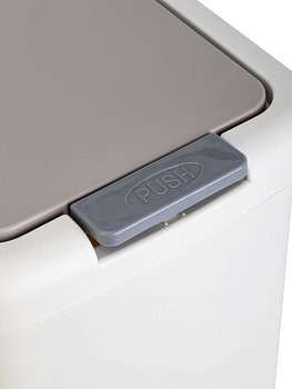 Контейнер для мусора 39х29х48см 30л LUCKY с педалью бело-серый пластик 000000000001229578