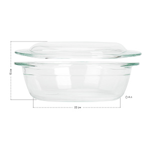 Утятница овальная 4л 33х19,7х13см LUCKY боросиликатное стекло RMCA-0050/LS2601 000000000001215705