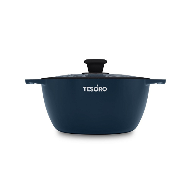 Кастрюля с крышкой 4л НЕВА МЕТАЛЛ ПОСУДА Tesoro Florence Induction total blue алюминий 000000000001225722