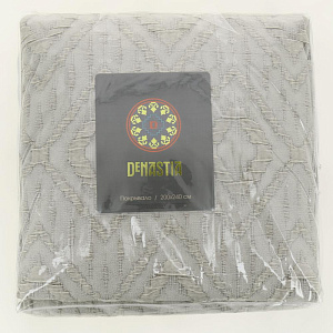 Покрывало 200х240см DE'NASTIA Ромб стоунвош 3слоя коричневое жаккард 55% хлопок 45% полиэстер 000000000001201602