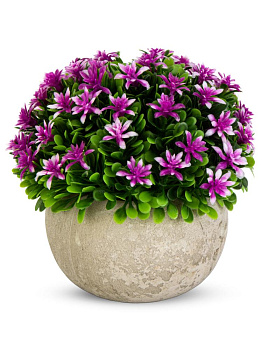 Цветок искусственный растение Мелкие цветы 13см розовые в горшке 000000000001218485