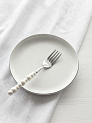 Вилка столовая DE'NASTIA Pearl белый нержавеющая сталь/ручка керамика 000000000001227728