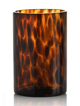 Стакан для зубных щёток DE'NASTIA Лео черный/коричневый стекло 000000000001218909