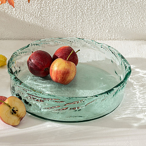 Ваза-конфетница 30x30x8см DE'NASTIA Египет овал прозрачный стекло 000000000001225003