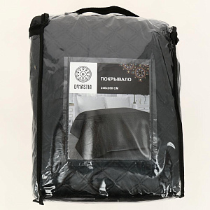 Покрывало DeN Палермо 240х260 атл/мат т-серый геом2 U000246 000000000001203074