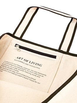 Сумка 34х59х19см DE'NASTIA Art Living коричневая ручка хлопок 000000000001225555