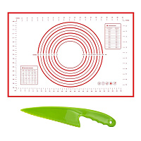 Коврик для раскатки теста с ножом 60х40см силикон/пластик 000000000001222672