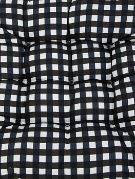 Подушка на стул 40x40см Клетка мелкая черный полиэстер 000000000001228079