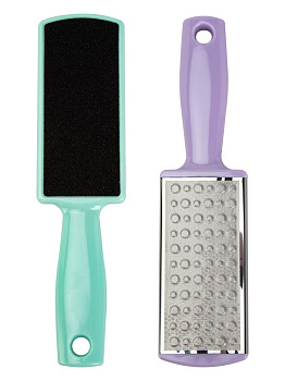 Терка для ног 24,8х6см двусторонняя в ассортименте полипропилен/нержавеющая сталь/абразивное полотно 000000000001229378