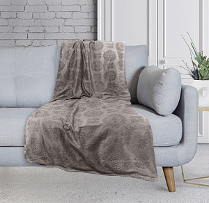 Плед DE'NASTIA Жаккардовый 2-сл 150х200см 100%Полиэстер бежевый T040071 000000000001185742