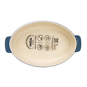 Форма для запекания 38,5х22,5х7см с антипригарной глазурью MATISSA овальная синий керамика 000000000001224567