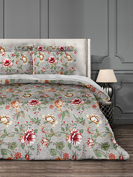 Комплект постельного белья БЯЗЬ 100%хб 1,5 спальный (1 наволочка50х70+1 пододеяльник215х145+1 простыня215х150) Маура серая C020064 000000000001199395