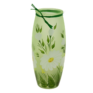 Ваза стеклянная бочка 23,5 см,Ручной рисунок по тонированной вазе 7735/230/rze003 000000000001191058