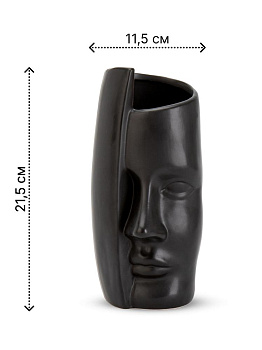 Ваза 11,5х21,5см Фьюжн черный керамика 000000000001225896