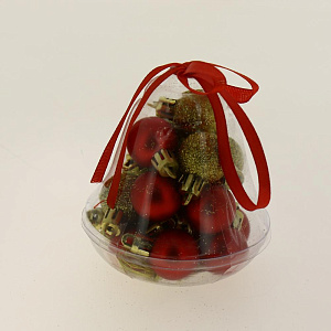 Набор шаров 2,5см 18шт красный/золото PC04181 000000000001192088