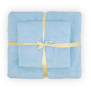 Набор полотенец 35х75см+140х70см голубой микрофибра полиэстер 000000000001218068