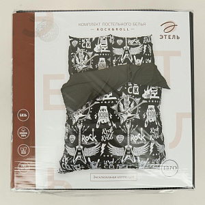 Комплект постельного белья Евро ЭТЕЛЬ Rock&Roll пододеяльник 200х217см простынь 220х240см наволочки 70х70см-2шт бязь125г/м2 100% хлопок 000000000001209983