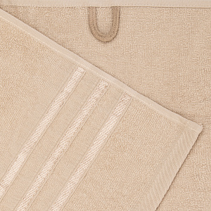 Набор полотенец4шт50х90/70х130см СОФТИ бордюр 3 полоски бирюзовый/бежевый хлопок 000000000001219591