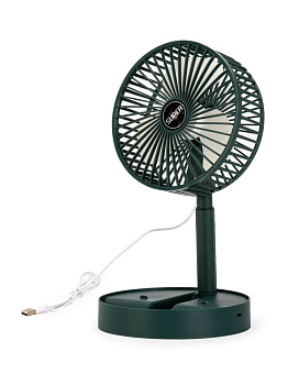 Вентилятор настольный 16,8х8,7х36см 5В 5Вт складной 1скорость регулировка наклона регулировка высоты питание от USB зеленый пластик 000000000001227268