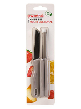 Набор ножей для фруктов и овощей 3 предмета 8см в ассортименте нержавеющая сталь/полипропилен 000000000001229411