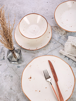 Набор столовой посуды 19 предметов TULU PORSELEN Reactive milky фарфор 000000000001212916