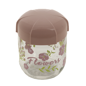 Банка 425мл RENGA Цветы с пластиковой крышкой стекло 000000000001203280