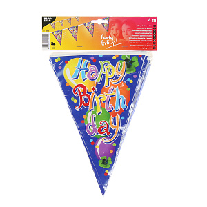 Гирлянда флаги День Рождения Pap Star, 4 м 000000000001142510