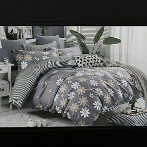 Комплект постельного белья 2-спальный 68х128 ПОСУДА ЦЕНТР цветы хлопок 000000000001164373