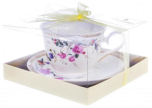 Чайная пара чашка фарфор 300мл/блюдце Ульяна подарочная упаковка Маркиза Balsford 122-29002 000000000001197850