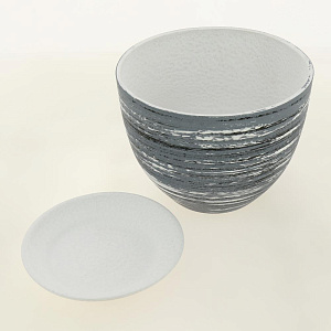 Горшок для цветов декоративный керамический Техно серо-голубой №2 3 л ГК 24 000000000001202930