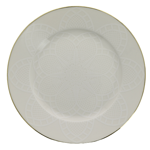 Тарелка десертная D21см DE'NASTIA KALIPSO белая с золотой каймой фарфор 000000000001209953