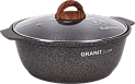 Кастрюля-жаровня 4л KUKMARA Granit Ultra Original стеклянная крышка антипригарное покрытие литой алюминий 000000000001204823