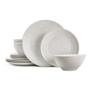 Набор столовой посуды 12 предметов (обеденная 27см-4шт/десертная 21см-4шт/салатник 15см-4шт) керамика DPC1240 000000000001224263