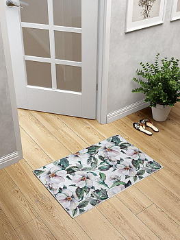 Коврик придверный 50х80см зелёный/молочный Цветы M111197 000000000001200457