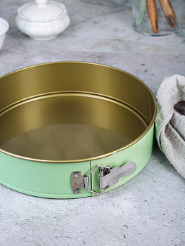 Форма для выпечки торта разъёмная с антипригарным покрытием D=26см ПОСУДА ЦЕНТР (желтый, мята, розовый) ФР-26 а/п 000000000001199098