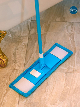 Швабра для пола 120см Dora c телескопической ручкой, металл с насадкой 43х12см плотная супервпитывающая микрофибра 2002-001 000000000001204984
