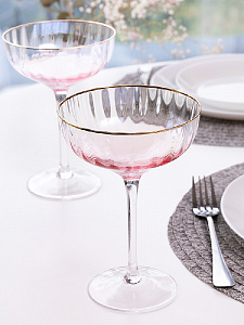 Набор бокалов-креманок 2шт 300мл LUCKY Градиент розовый стекло 000000000001208024