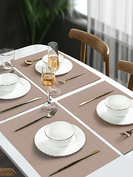 Салфетка сервировочная 45х30см DE'NASTIA Талисман бежевый ПВХ 000000000001182656