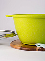 Кастрюля 4л KUKMARA Trendy style стеклянная крышка антипригарное покрытие lime литой алюминий 000000000001209101