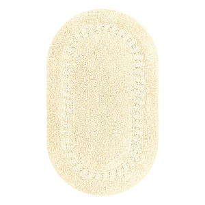 Коврик для ванной 60x100см DE'NASTIA овал кружево2 молочный хлопок 100% 000000000001219248