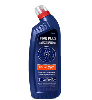 Cредство для чистки всех поверхностей туалет,1л ванна FIVE PLUS,17876 000000000001195130