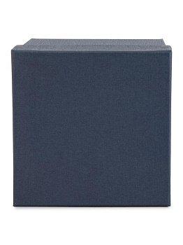 Коробка подарочная 19х19х19см РУТАУПАК  тиснение ЛЕН куб синий 000000000001226852