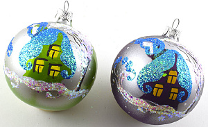 Шар 4,5 Домик стекло 9см NP-1999 000000000001150610